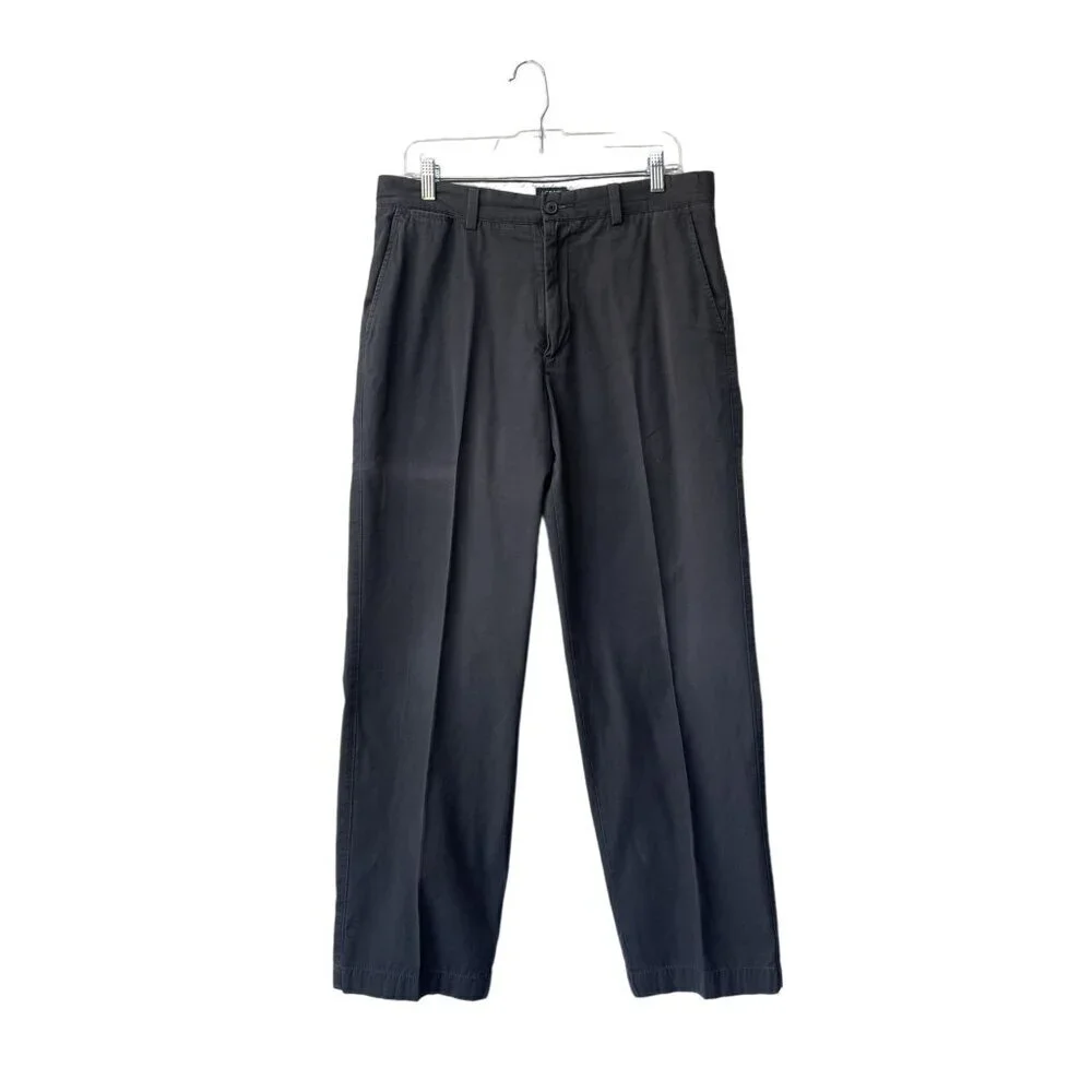 J. Crew Mens Pants Size 33X30 Dark‎ Charcoal Grey Straight Chino Business Casual